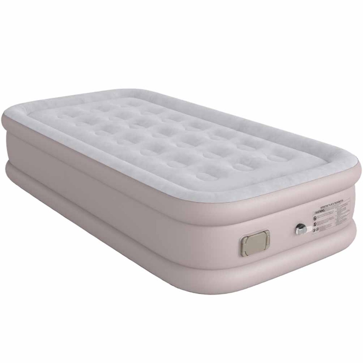 Opvouwbaar eenpersoons opblaasmatras met pomp, opgeblazen in 3 minuten, leeggelopen in 2 minuten, draagtas, 200 kg, 190x97x39 cm, kaki