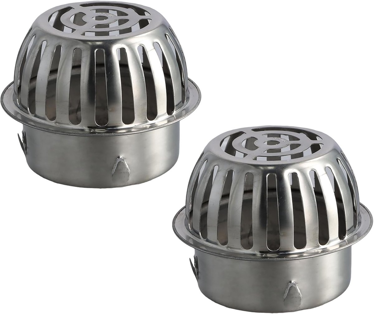Efficiënte roestvrijstalen dakgootbescherming, 2 stuks, 100 mm, voor afvoeren, regenpijpen en dakgoten