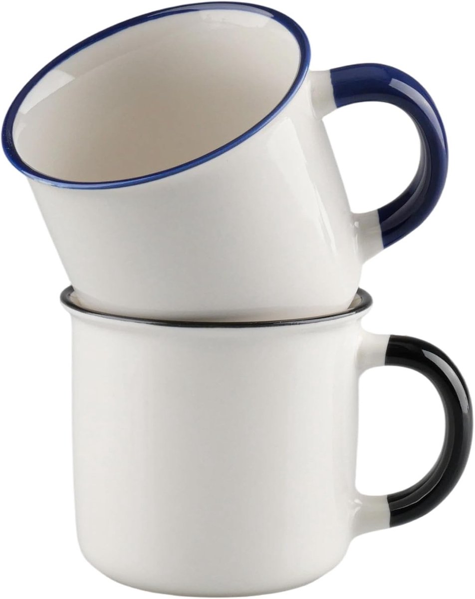 Retro Stijl Keramische Mokken 420 ml Vaatwasserbestendig Voor Koffie, Thee en Kamperen Geschenk