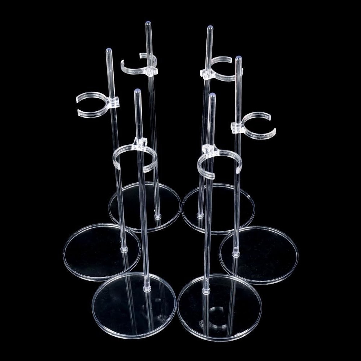 6 Stuks Transparante Popstandaard, Speelgoedaccessoires voor 11-13 Inch Poppen, Ideaal voor Verzamelen en Tentoonstellen