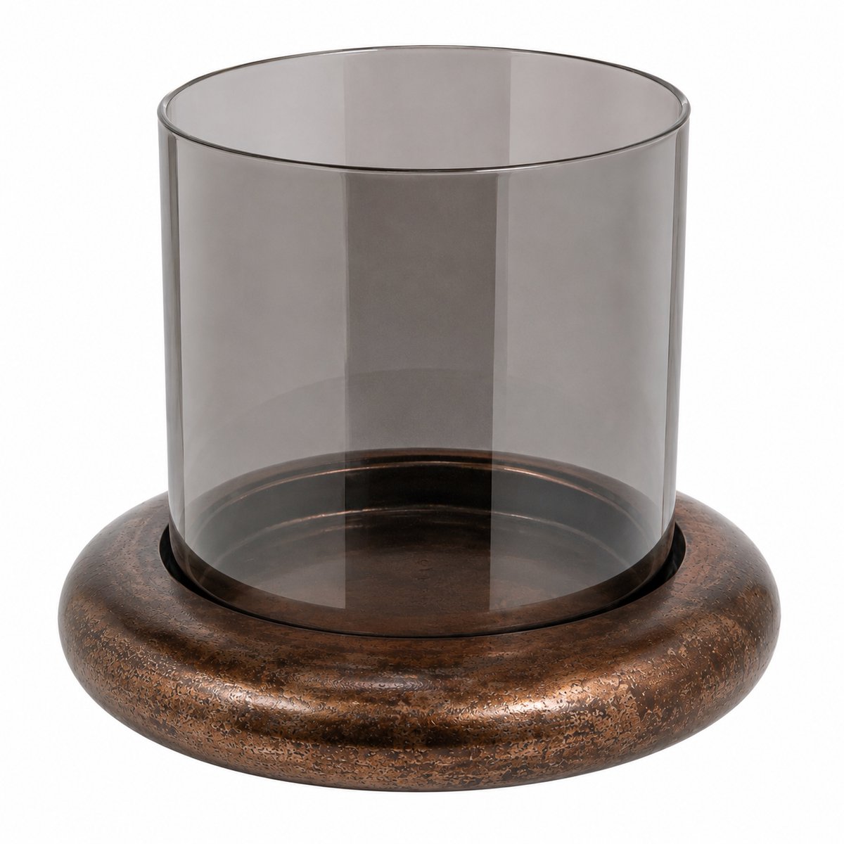 Colmore by Diga Windlicht-Hurricane-luster glass-alu raw/oxyburned 30x30x23cm