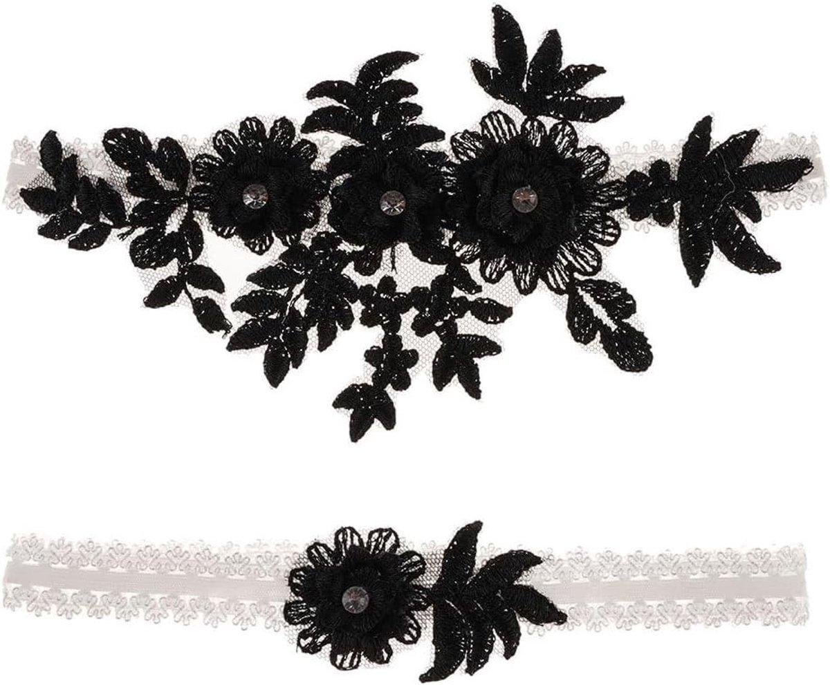 Florale Kanten Bruidsband voor Dames - Elastische Thigh Band, Bruidsaccessoire en Damesmode met Borduurwerk en Stretchy Ontwerp