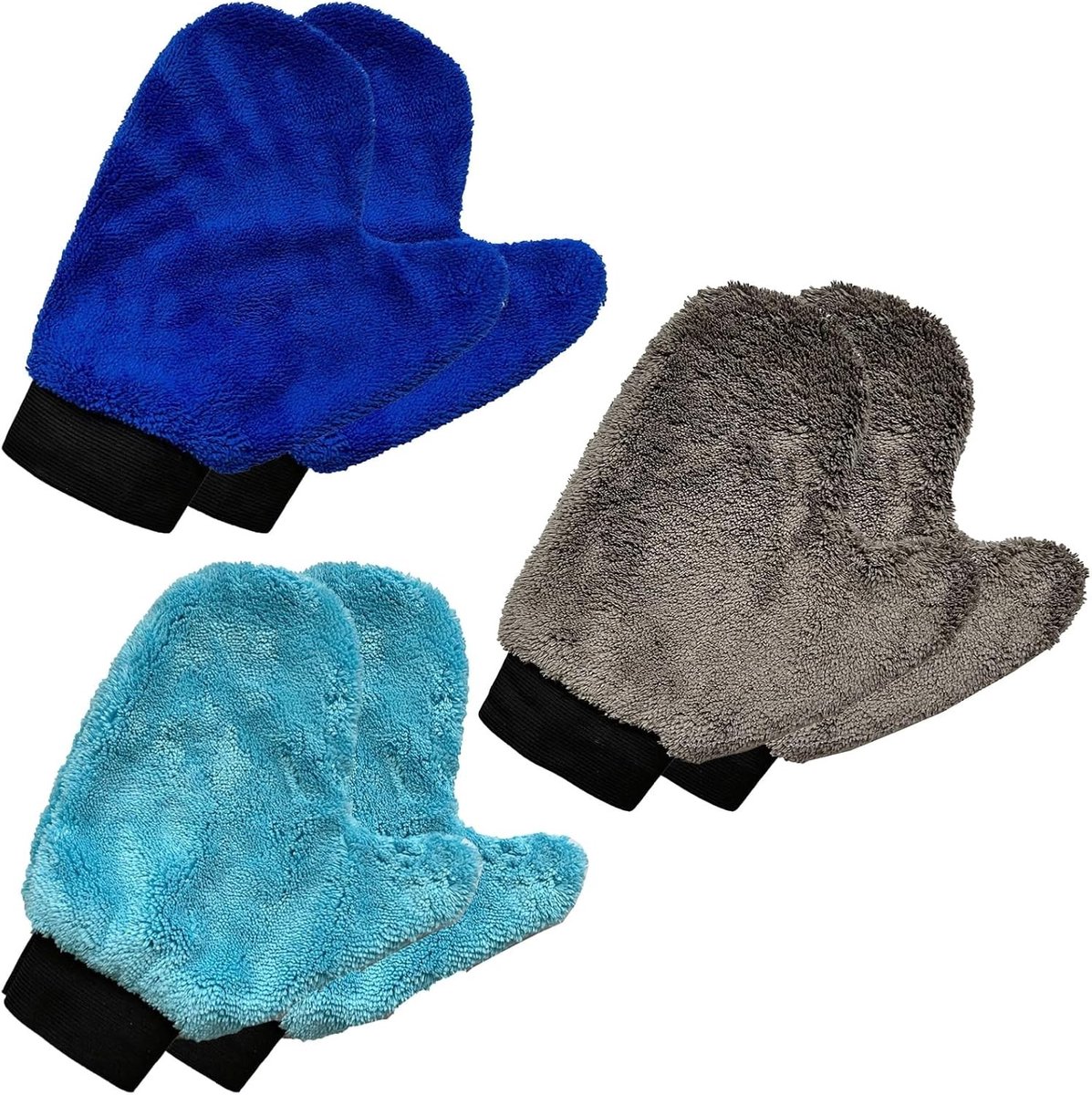 Microvezel washandschoenen - 6 stuks koraal fleece voor krasvrije reiniging, multifunctioneel in keuken en badkamer, ideaal voor auto detailing
