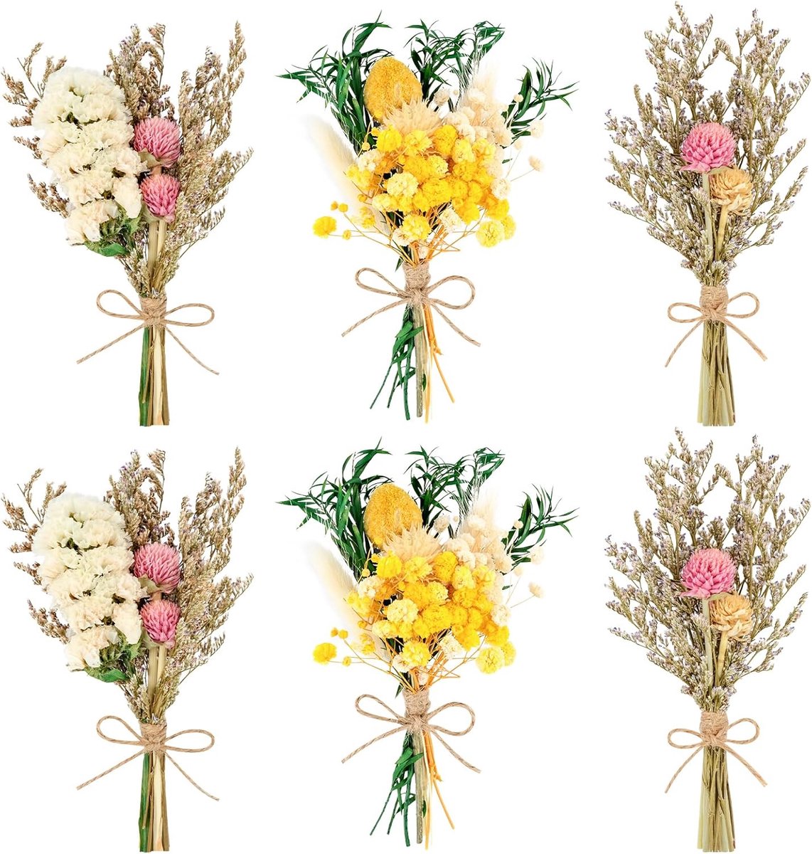 Mini Droogbloemenboeket Vergeet-mij-nietje, 6 Stuks Kleine Gedroogde Bloemen, Droogbloemen voor Knutselen, Decoratie - ShopVlot