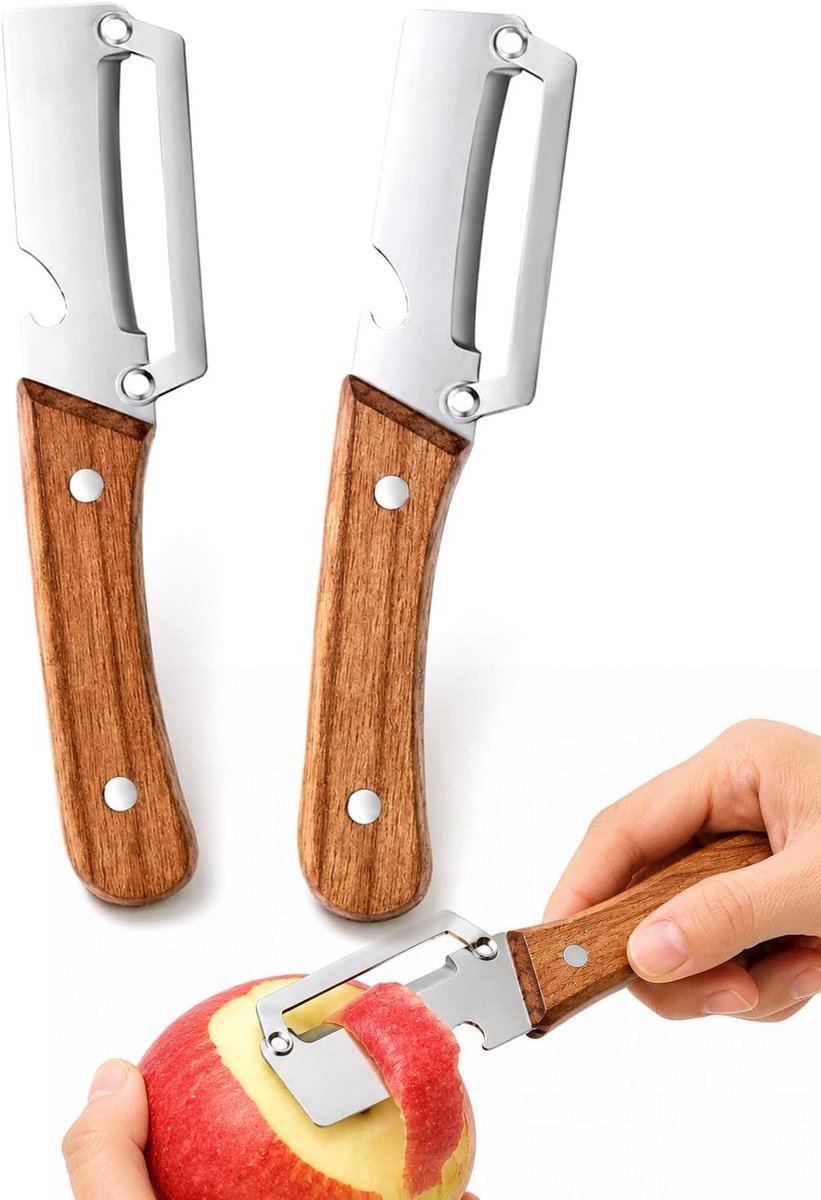 Ergonomische groenteschiller met antislip handgreep, 2 stuks, roestvrijstalen lemmet voor efficiënt schillen en minder afval in de keuken