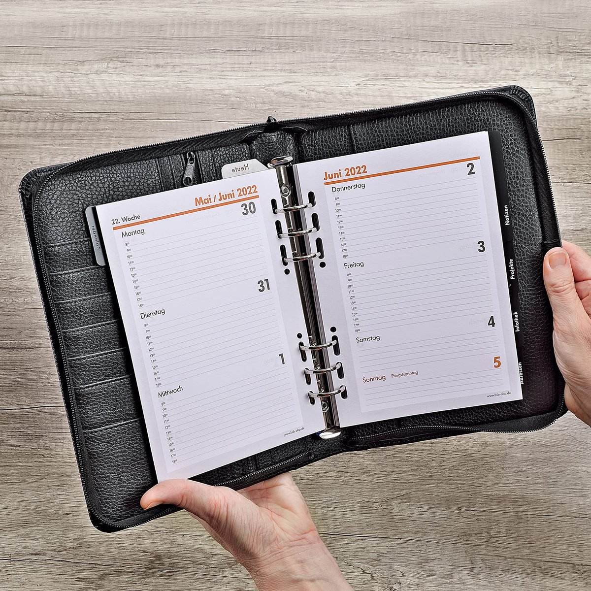 Agenda Manager A5 met Ritssluiting Zwart Softfoil