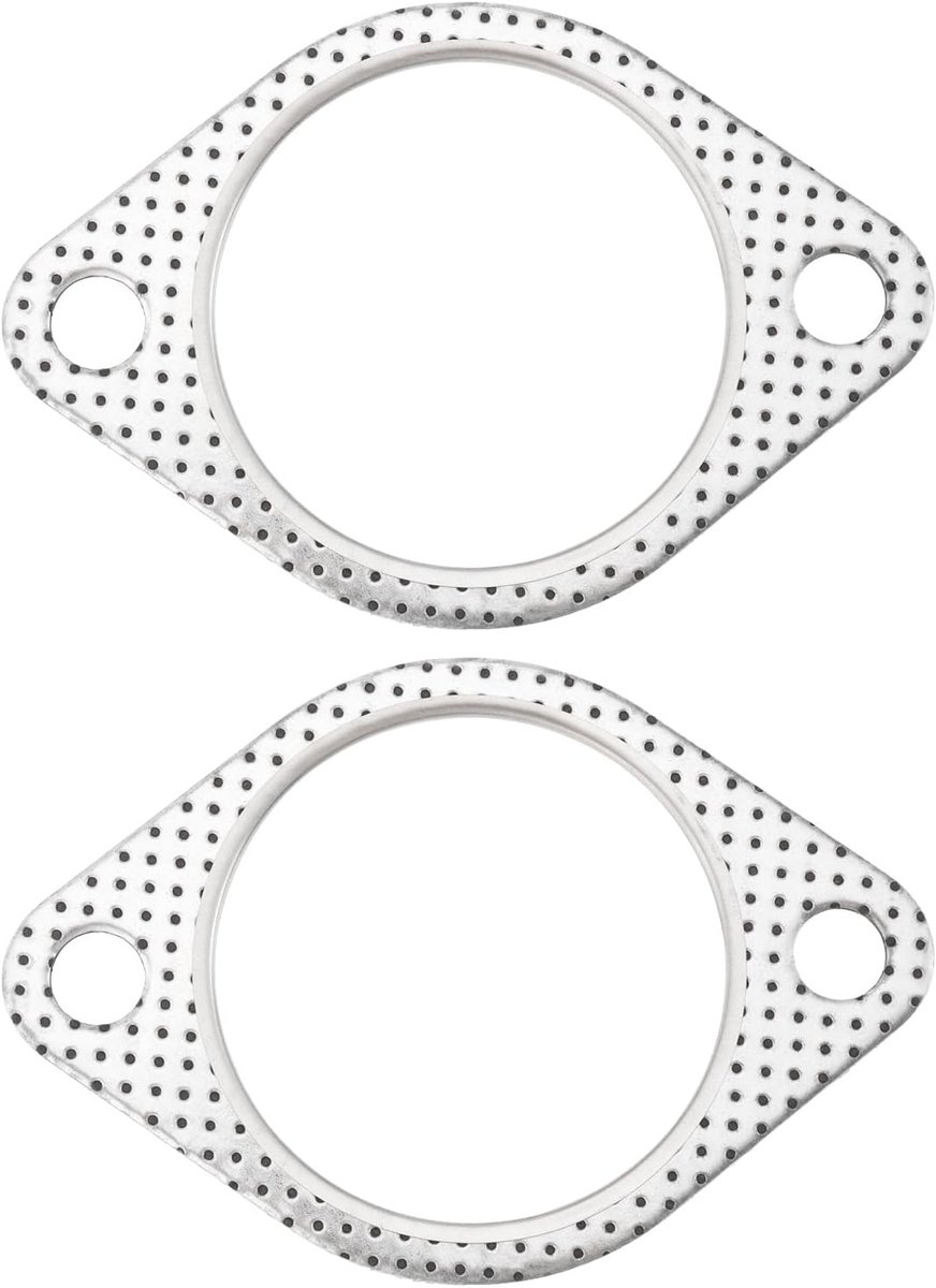 2 Stuks 2.5 Inch Uitlaatpijp Flenspakking met 2 Gaten van Staal voor 70mm Uitlaatpijp en Turbine Manifold, 102mm Spacing