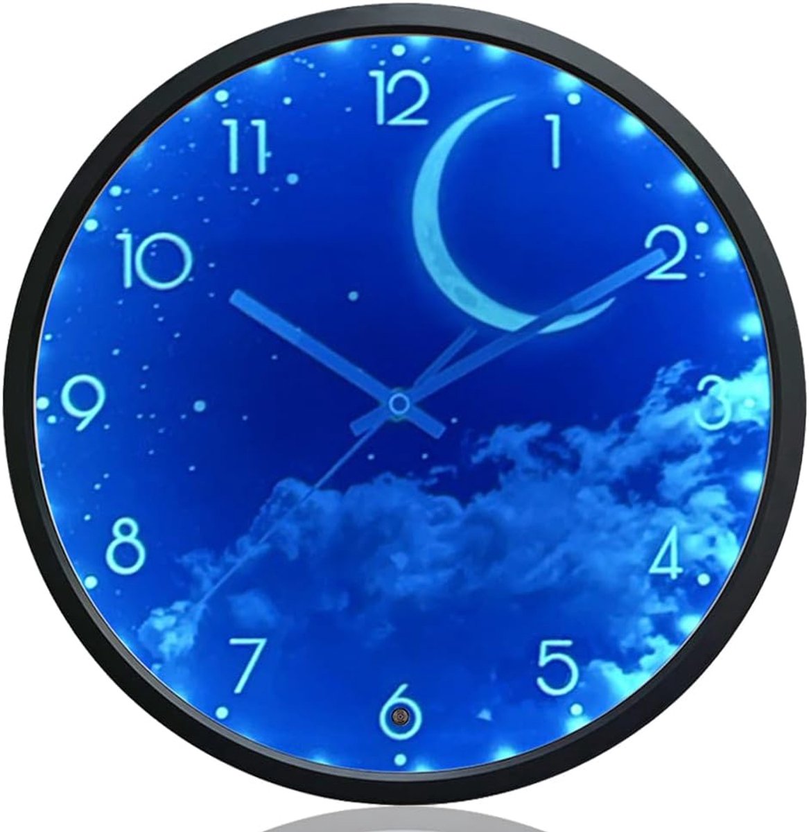 Lichtgevende wandklok 30,5 cm - Stille batterij-aangedreven klok - Gloeiend in het donker - ShopVlot