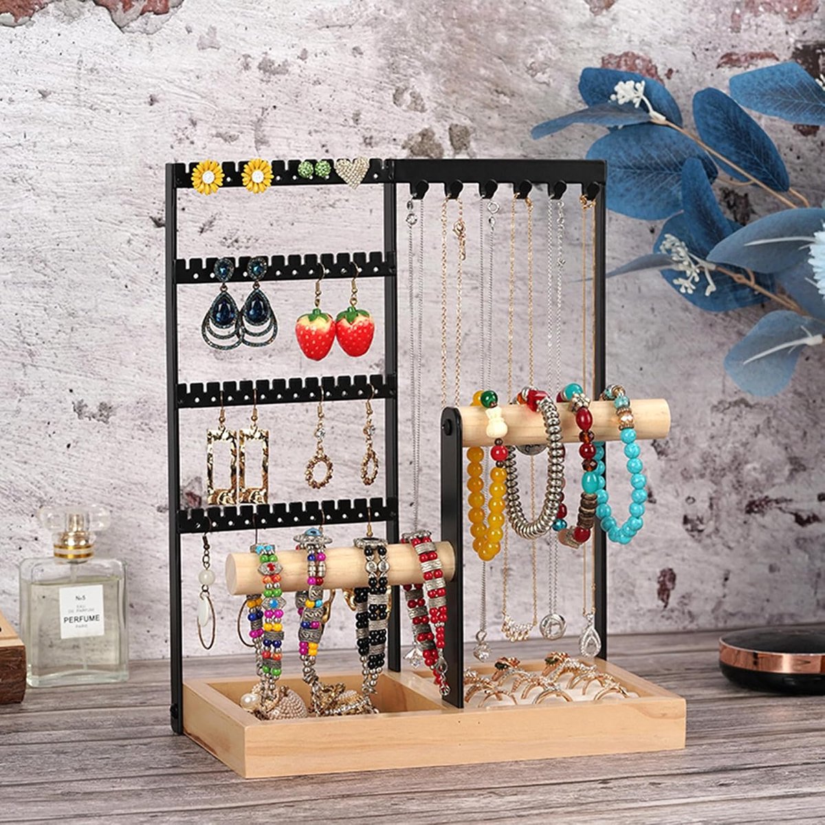 Sieradenhouder meerlaagse - sieradenorganizer - standaard voor halskettingen, ringen, armbanden - ShopVlot