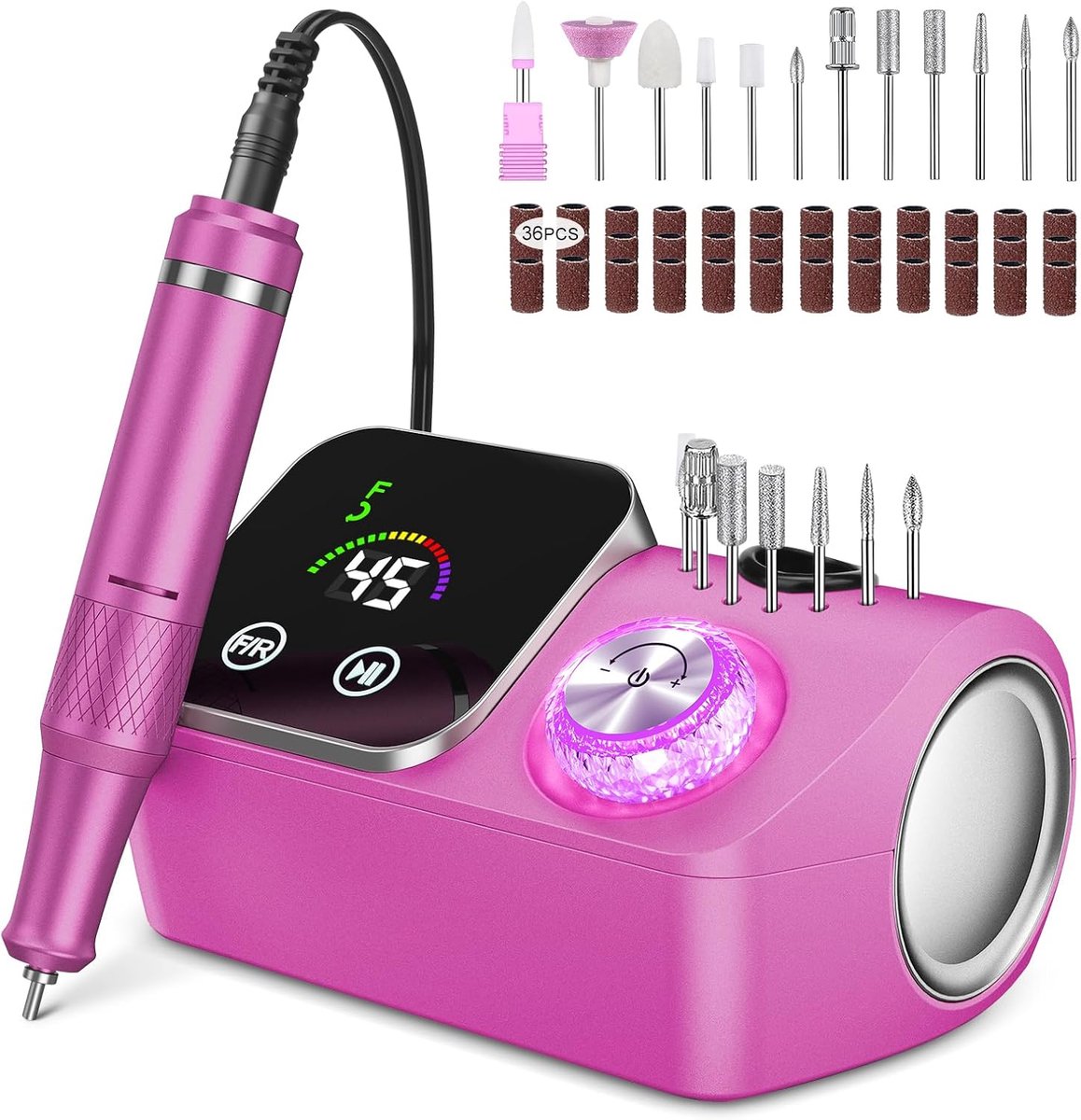 Urbuti Elektrische nagelboor professioneel, nagelvijl 45000RPM, draagbare nagelboormachine voor acryl- en gelnagels - ShopVlot