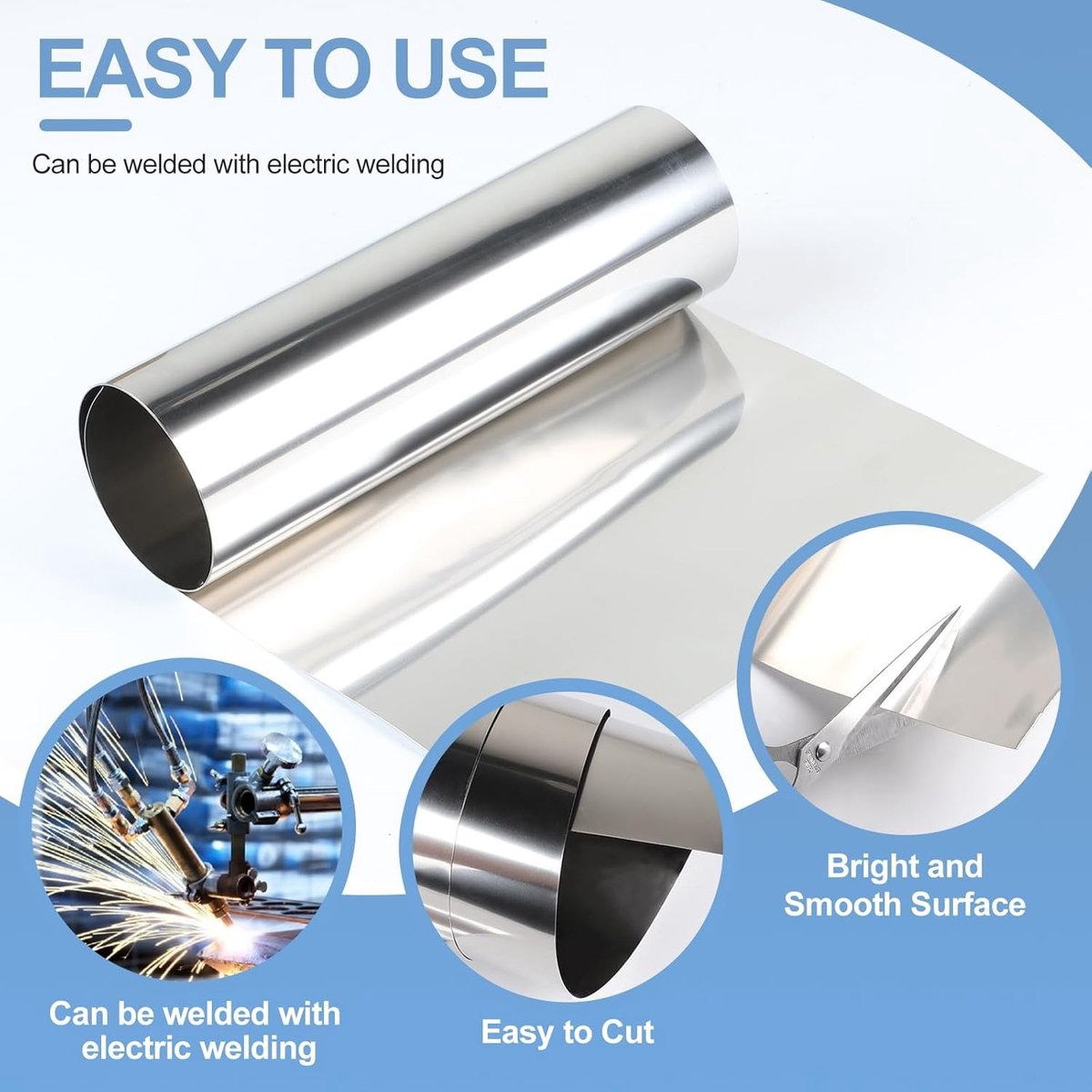 304 RVS Plaat Film 0.3 x 100 x 1000 mm, Roestvrijstalen Plaat voor Industrieel Gebruik, Bescherming en Reparatie van Machines, Plotbuizen