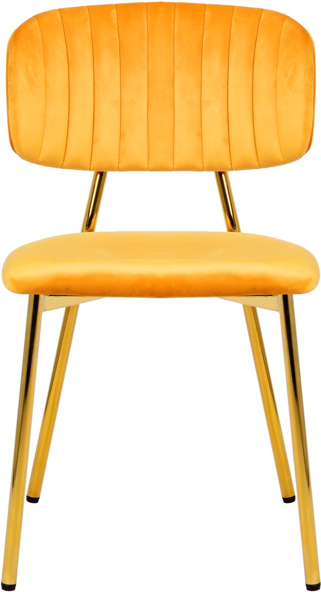 Padiro stoelen set van 2 - lichtoranje - fluweel - ijzeren onderstel