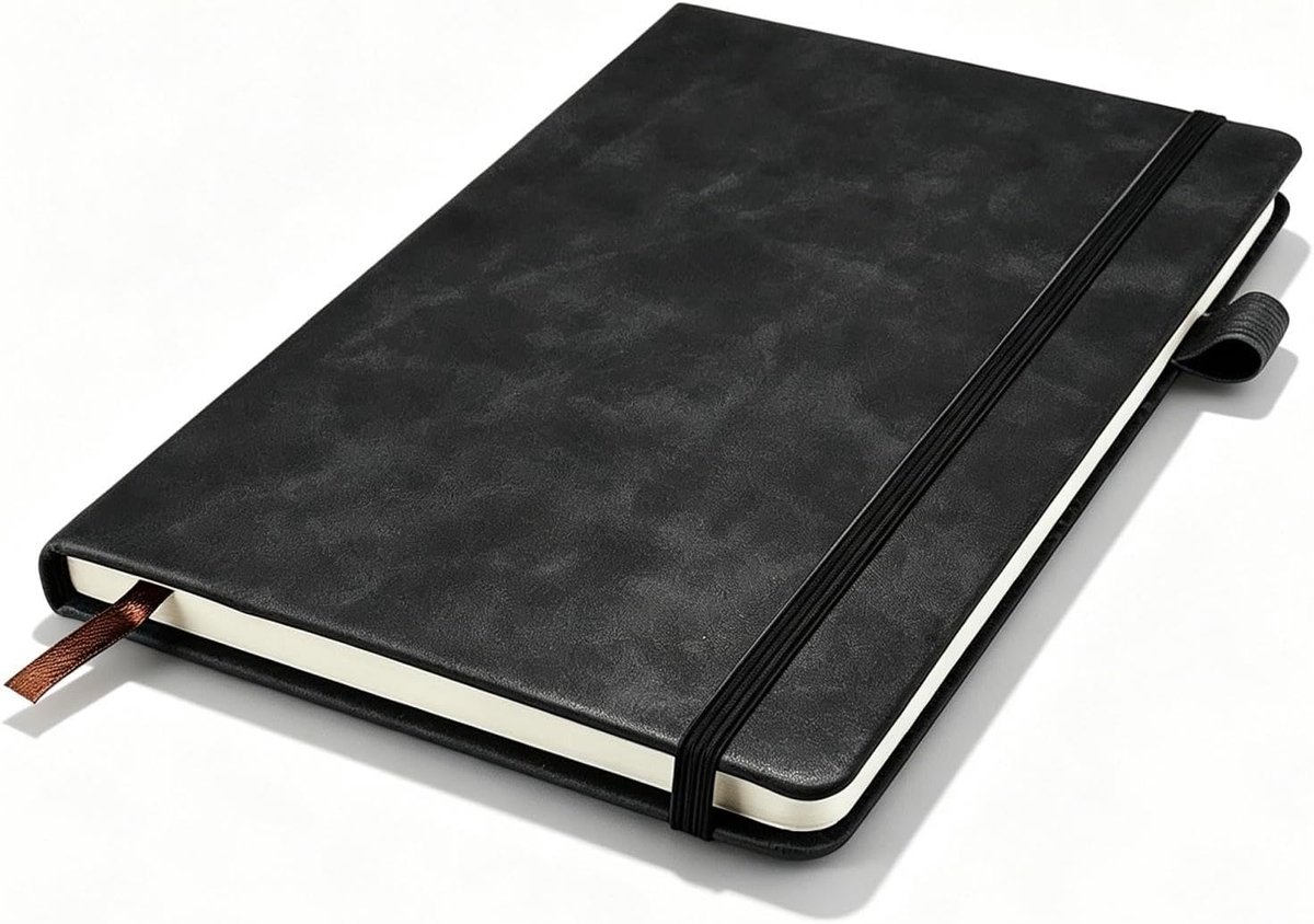 Notitieboek A5 - klassiek zwart - 200 pagina's - geschikt voor projecten - ShopVlot