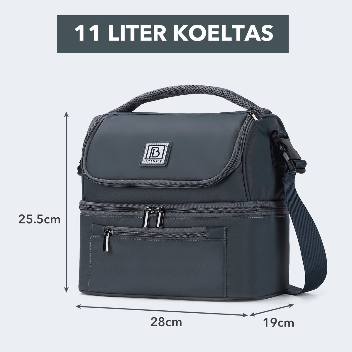 Brisby Kolftas 11 Liter – Koeltas voor Moedermelk & Borstkolf – 2 Geïsoleerde Vakken – Inclusief 2 Koelelementen – Tot 10 Uur Koel - Urban Blue — cadeau in Cadeau-ideeën - foto 4