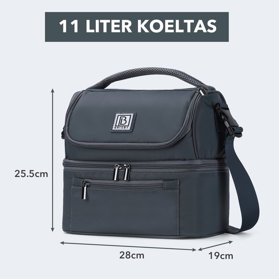 Brisby Kolftas 11 Liter - Koeltas voor Moedermelk & Borstkolf - 2 Geïsoleerde Vakken - Inclusief 2 Koelelementen - Tot 10 Uur Koel - Urban Blue van Brisby — afbeelding 4