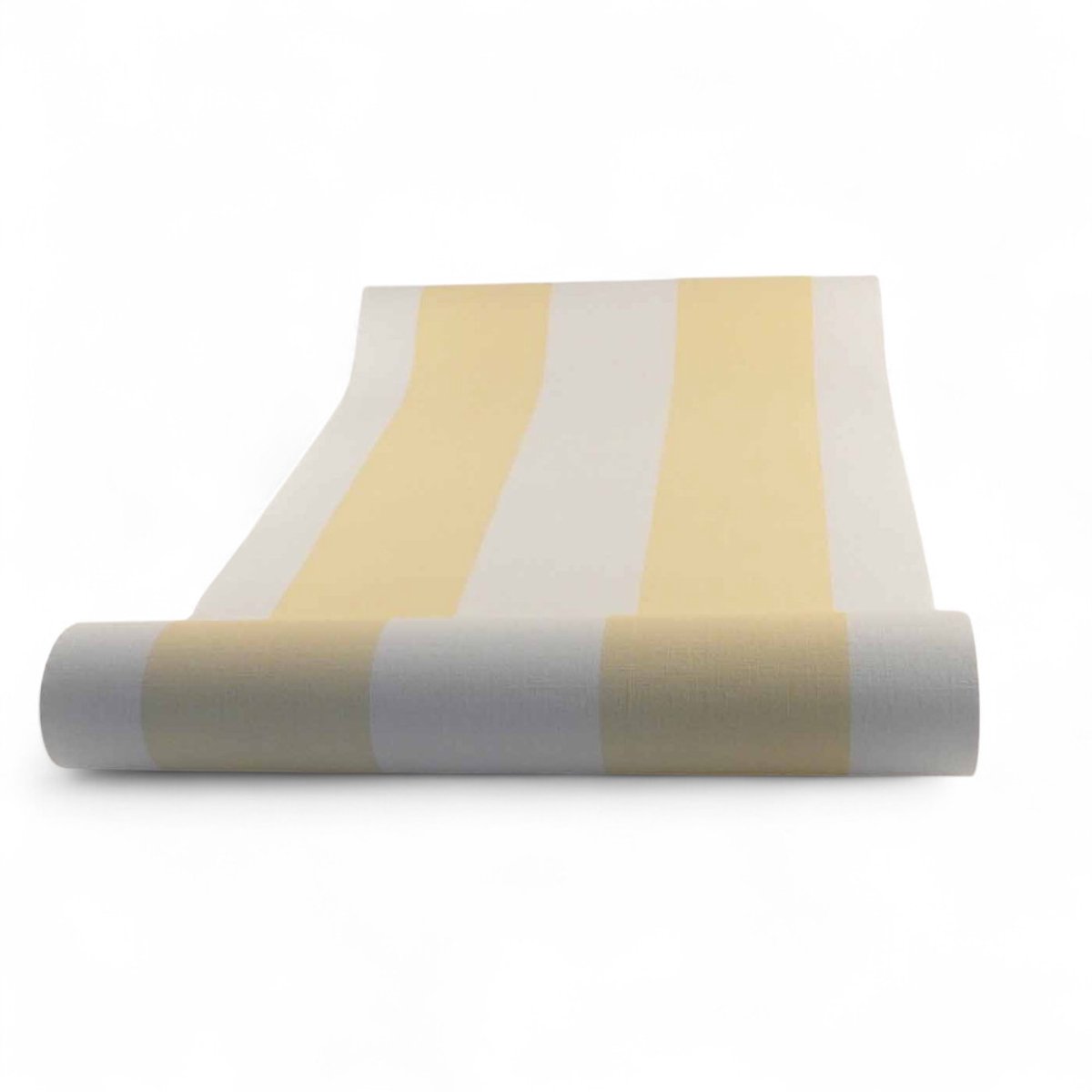 Geel strepen behang linnenprint 68240