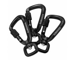 SUBGOODS - 3 Karabijnhaken - Musketon - EDC - Draaibaar - Hondenriem - schroefsluiting