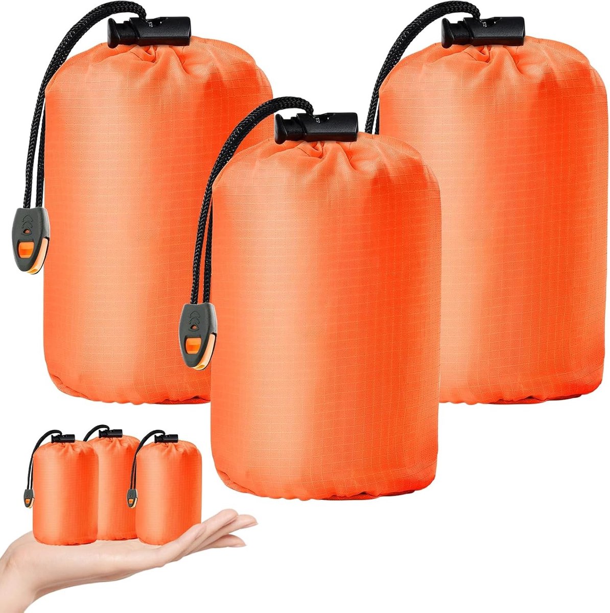 Bivakzak - Oranje - 215 x 90 cm - Ultralichte Noodslaapzak met Waterdichte Functie - Voor Outdoor en Noodsituaties