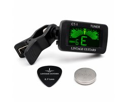 Lintage Guitars GT-01 Stemapparaat – Gitaar Stemmer Tuner – Chromatisch – Clip-On – Gitaar, Basgitaar, Viool & Ukulele – Inclusief Batterij & Plectrum