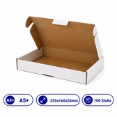 Brievenbusdoos A5+ - 100 Stuks - 255x160x28mm - Witte Verzenddozen van Golfkarton | Propacker