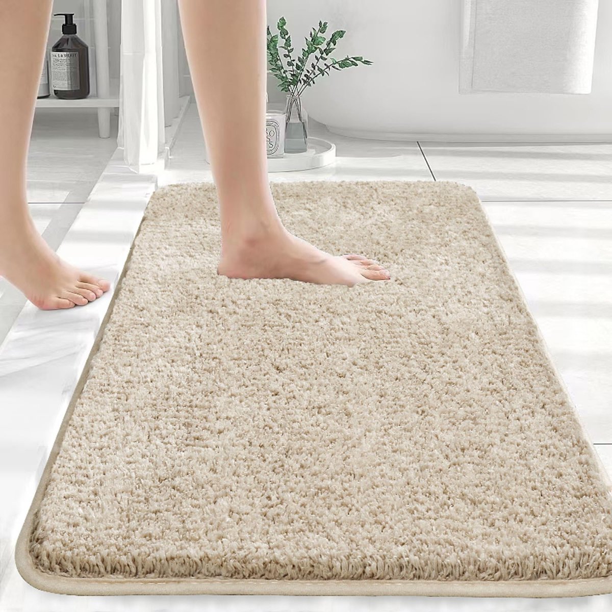 Badmat 40 x 60 cm - super absorberend - antislip rubberen achterkant - zachte microvezel voor badkamer - ShopVlot