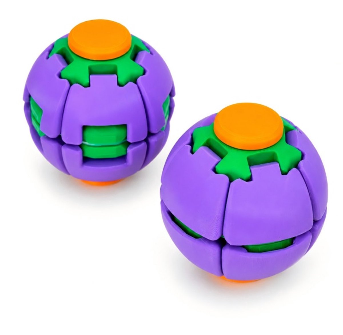 casalora Fidget Spinner Bal Set van 2 – Druk- en Draai Anti Stress Speelgoed – Transformeerbare Sensorische Fidget Toys voor Kantoor, Thuis en Onderweg – Paars