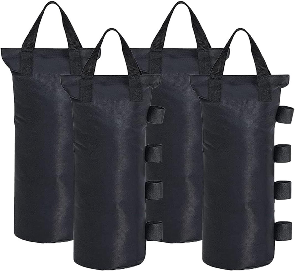 Zandzakken voor Pop-Up Tent, Leggewichten voor Buitenbescherming, Rond (4 Stuks, 7.6 x 20 inch, Zwart) - Ideaal voor Stabiliteit en Weerbestendigheid