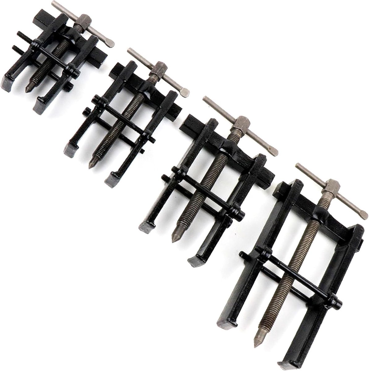 4-delige Set van Lagerafneemtools met 2 Jaws voor Dismantelen van Wielen, Rotors en Sprockets, Inclusief Verstelbare Afneemgereedschappen van 5/7.5/10/15 cm