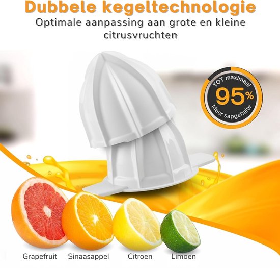 SNJY® Sinaasappelpers - Citruspers - Fruitpers - 40 W - 700ML - Zilver/Wit van SNJY — afbeelding 2