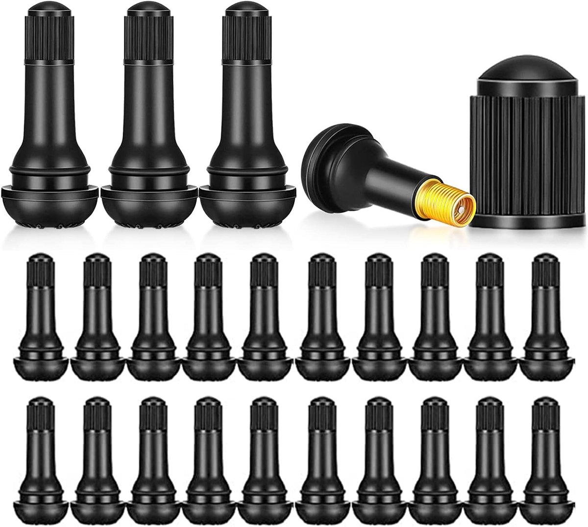 Set van 20 Tubeless Ventielen TR413 - Rubber Ventieldoppen voor Auto, Motor en Fiets, Geschikt voor Diverse Toepassingen