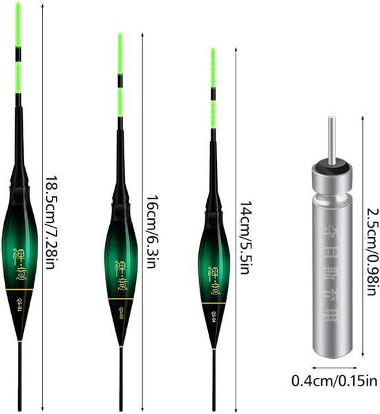 3 Stuks LED Vlotters met Gravitatie Sensor voor Vissen - Accessoires voor Hengelsport met Geluidssignaal voor Meer en Rivier — afbeelding 5