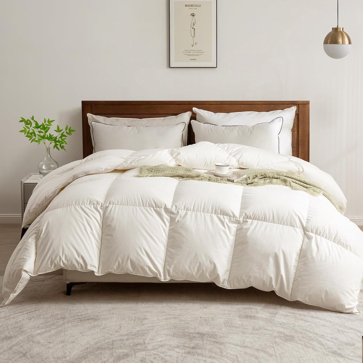 Donsdekbed 200 x 200 cm – Medium Warmte - 4-Seizoenen Dekbed - Ganzendons & Veren - Tijk van 100% Biologisch Katoen - Öko-Tex & RDS Gecertificeerd