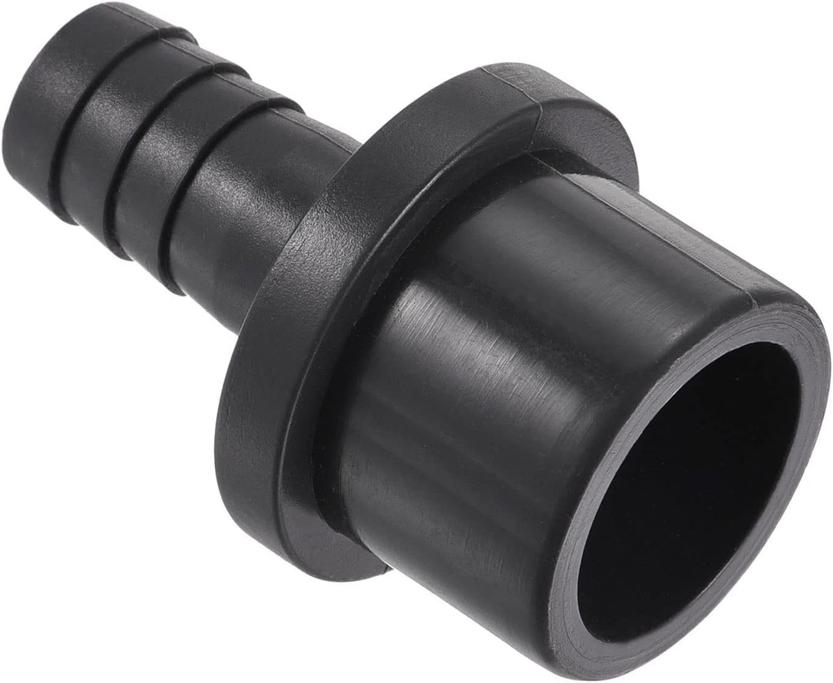 PVC Buiskoppeling voor Waterleidingen - 12mm Barb Rechte Verbinding voor Tuin en Zwembad (OD 25mm, Zwart)