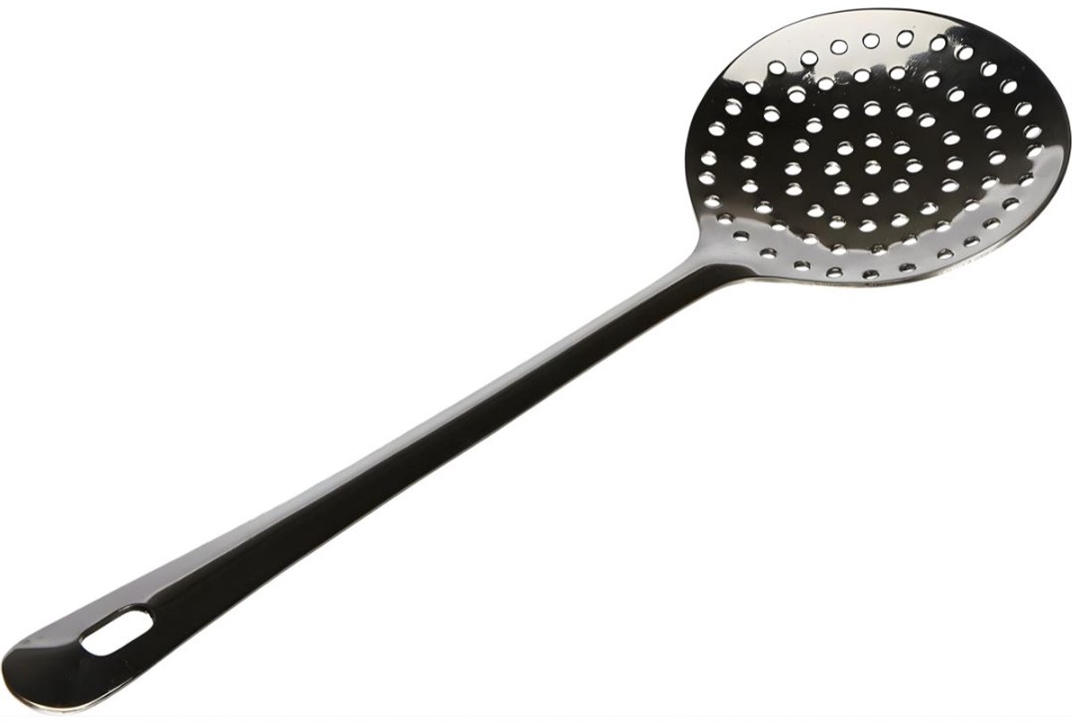 Lìon® Spatel - Schuimspaan - Zeef - Zilver - 33cm x 7cm x 2cm
