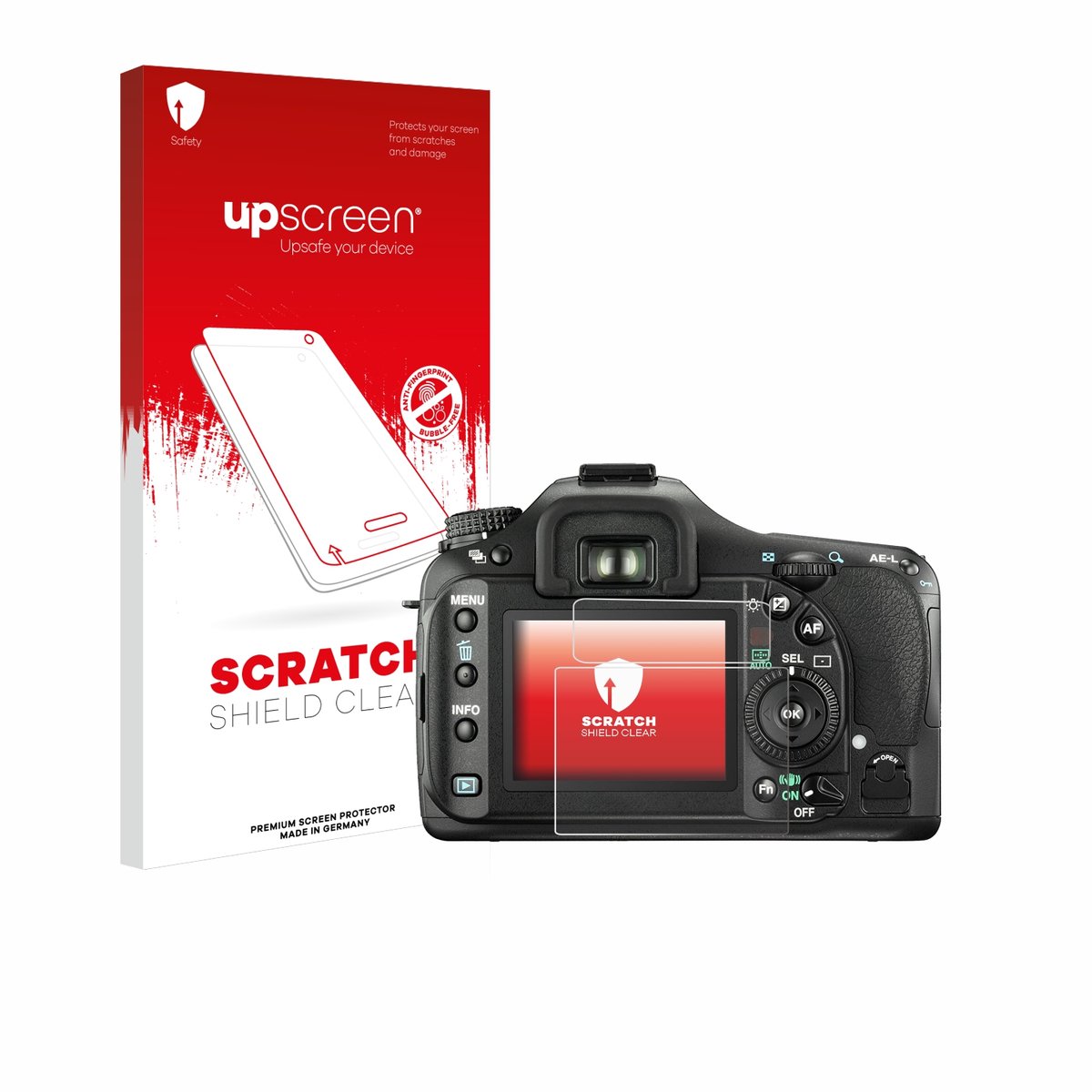 upscreen - Screenprotector voor Pentax K20D - Folie Beschermfolie transparant