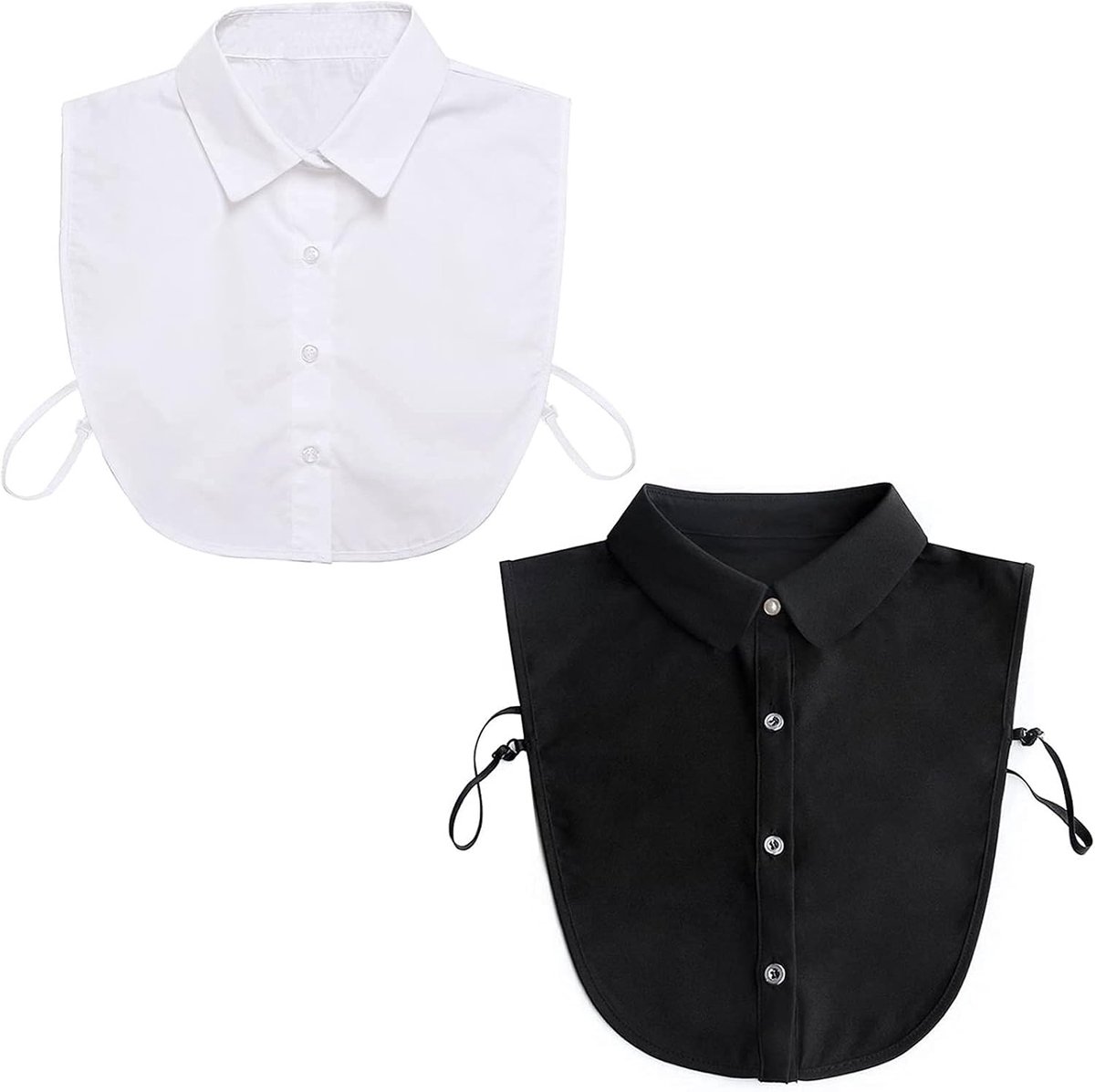 Dames Afneembare Kraag, Halve Shirt Set van 2 Stuks, Comfortabel, Glad en Geschikt voor Kantoor en Vergaderingen