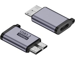 USB C naar Micro USB Adapter, 2 Stuks, 10Gbps USB 3.0 Converter voor Gegevensoverdracht met Hardeschijf, SSD en Laptop, Ideaal voor Tablet en Smartphone