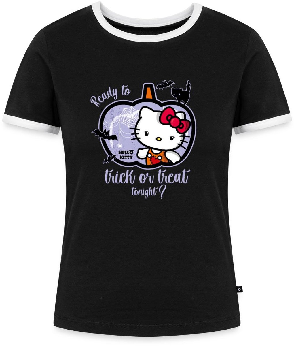 Hello Kitty Halloween Trick Of Treat Vrouwen Contrast Shirt