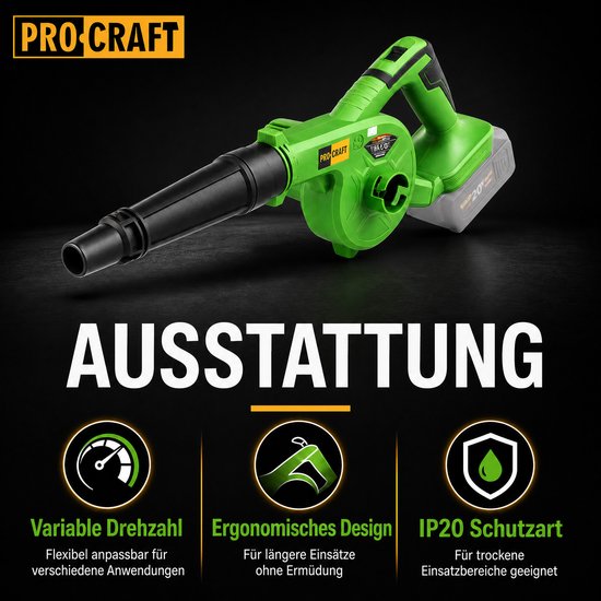 Procraft PB22bb accu-bladblazer 20 V Solo - zonder accu, zonder oplader van Procraft — afbeelding 2