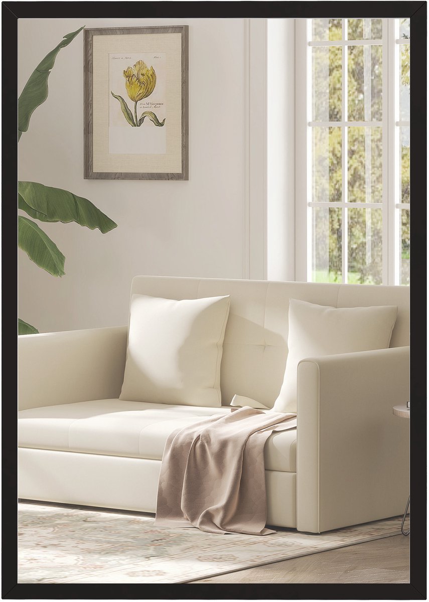 Homcom Wandspiegel-MDF, glas-50L x 2B x 70H cm-Zwart