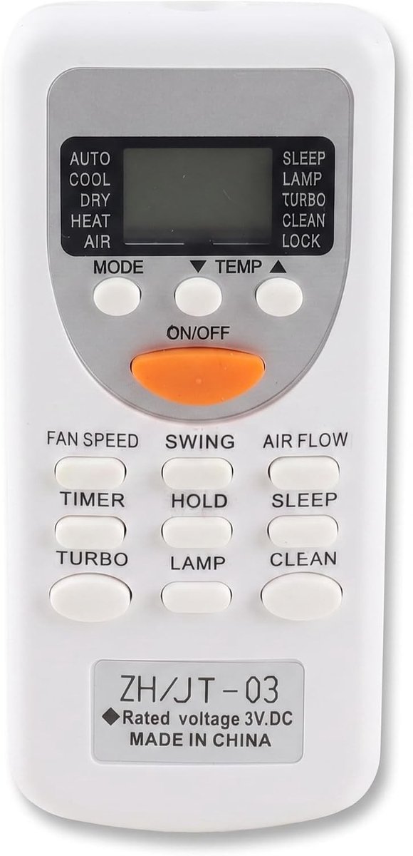 Vervangende afstandsbediening voor airconditioning, geschikt voor diverse modellen, eenvoudig in gebruik en betrouwbaar.