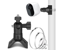 Beveiligingscamera Muurbeugel zonder Boren met Universele 1/4" Draad, Geschikt voor Binnen en Buiten, Inclusief 4 Lussen Ø5/10/15/20cm voor Arlo, Wyze en Eufy Camera's