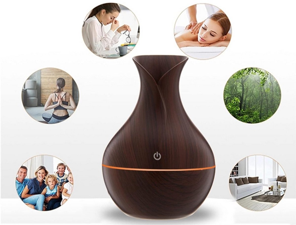 Luchtbevochtiger Geurverspreider Aromatherapie - Aroma Diffuser - RGB Verlichting - USB — cadeau in Wonen & Interieur - foto 5