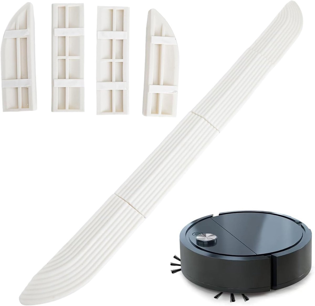 Drempelhelling van 1,5 cm voor robotstofzuigers en rolstoelen, siliconen ramp voor drempels, grijs, 68,3 cm, ideaal voor drempelhoogtes van 1,5 - 2 cm