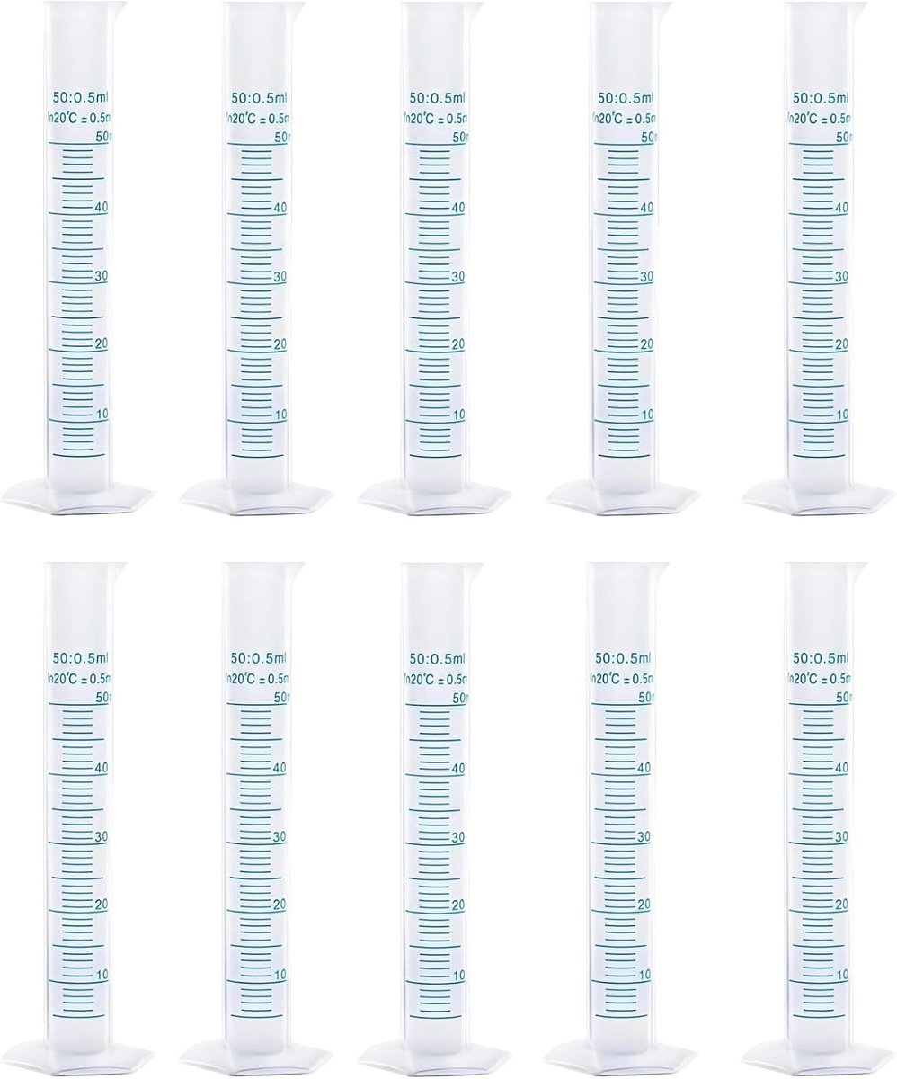 Meetcilinder 50 ml - kunststof - semi-transparant - robuust en schokbestendig voor chemische keuken - ShopVlot