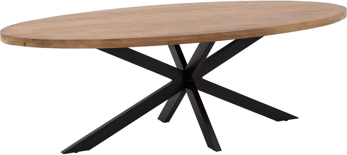Goossens Lecca Eettafel - Hout - 240 x 76 x 110 cm - Rond - bruin
