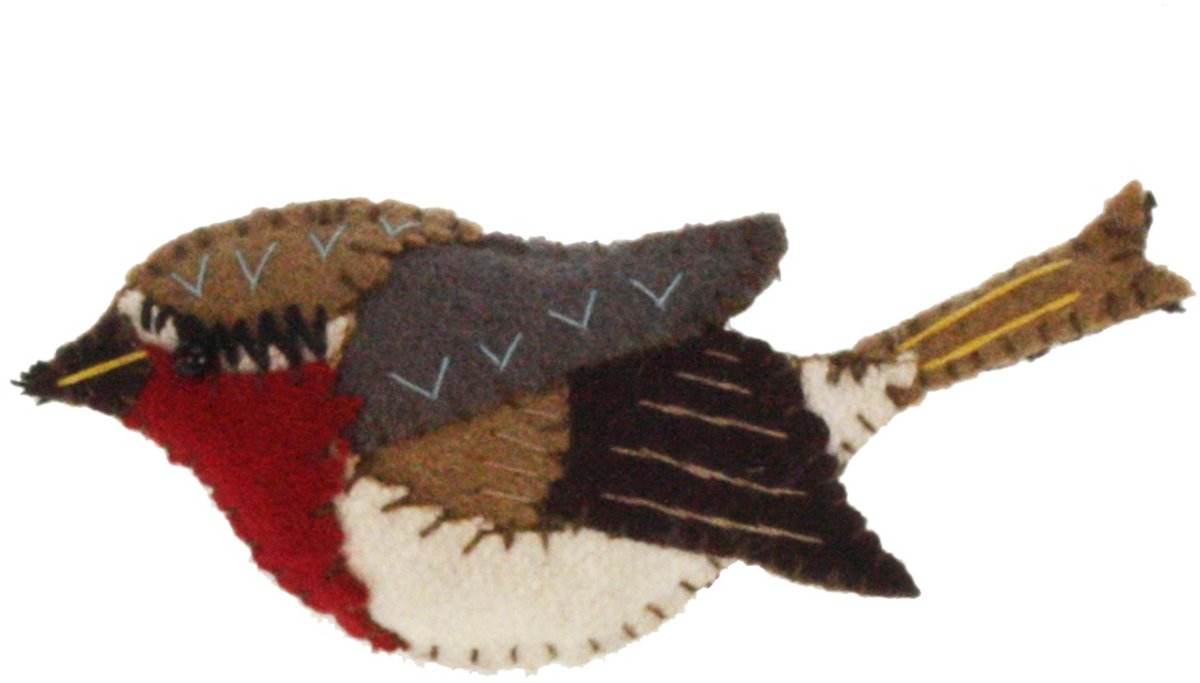 Broche Roodborstje, vilt 9x1x4cm