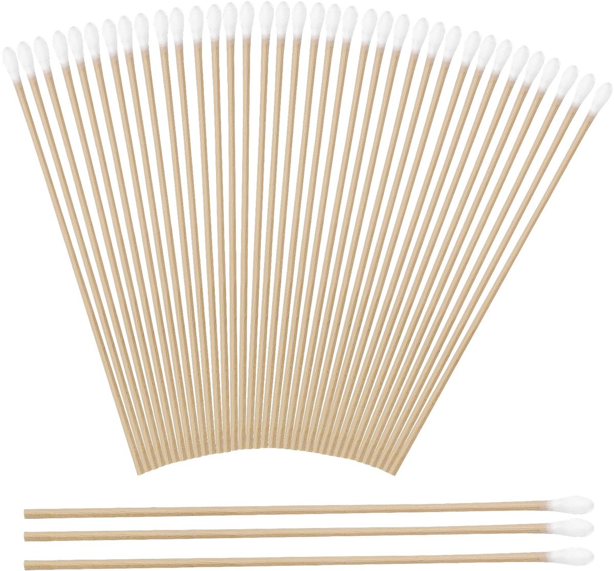 Wattenstaafjes 200 Stuks - 15 cm Lange Houten Handgreep - Reinigingsstaafjes voor Schoonmaken - ShopVlot