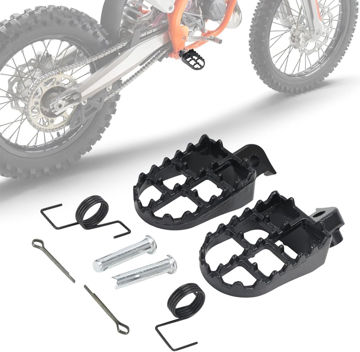 Motorcycle footrests for EXC SX YZ TW PW TTR CR CRF XR pitbike motocross Black - ShopVlot