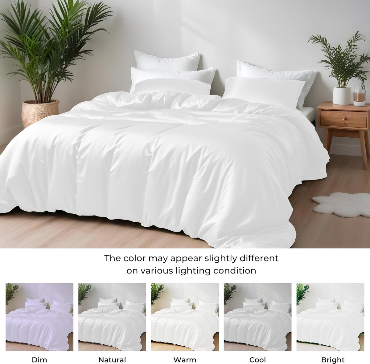 Linenwalas 100% Natural Bamboo Core Bedding Set 4 Pieces with Pleated Designer Border, Softest Cool Bed Linen, 1 - ShopVlot